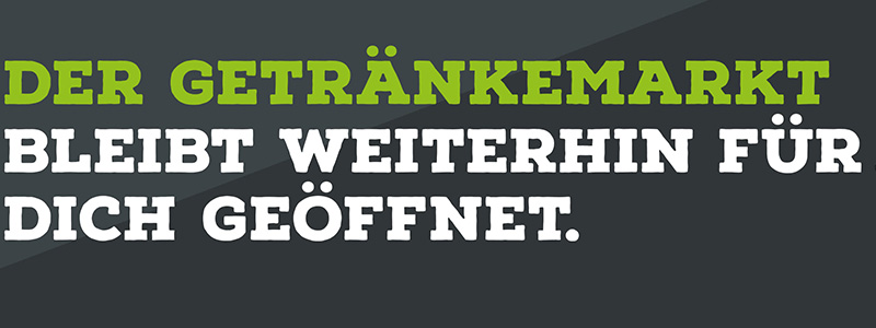 Der Getränkemarkt ist geöffnet